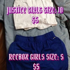 JUSTICE AND REEBOX GIRLS SHORTS